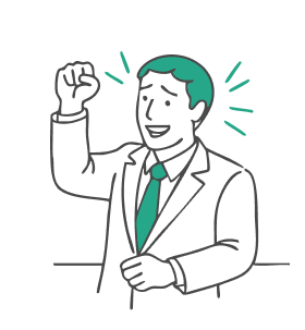 ガッツポーズの男のイラスト