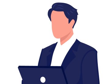 パソコンを持っている男性