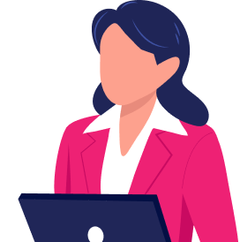 パソコンを持っている女性