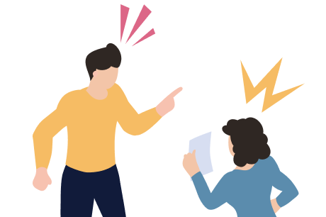 コミュニケーションがうまくいかない男女のイラスト